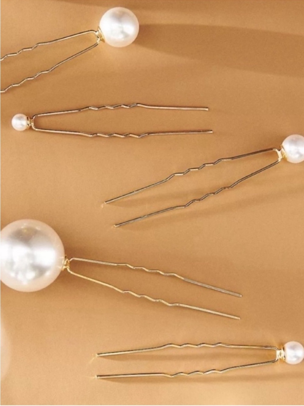 New! Gold Pearl Bobby Pin Set of 8 NWOT